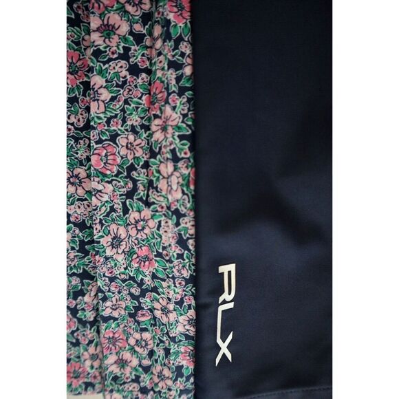 RLX Ralph Lauren Women's Sz M Navy Floral Side Pleated Performance Skort - Picture 5 of 11